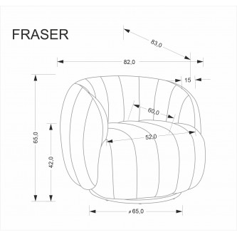FRASER fotel wypoczynkowy kremowy (1p1szt)