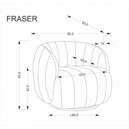 FRASER fotel wypoczynkowy kremowy (1p1szt)