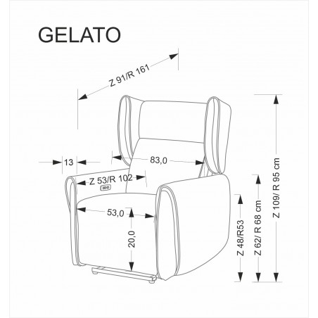 GELATO fotel wypoczynkowy beżowy (2p1szt)