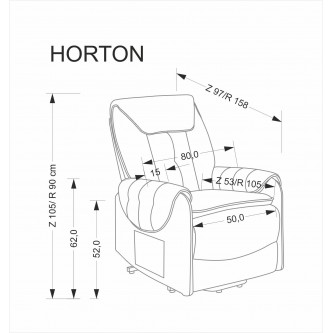 HORTON fotel wypoczynkowy popielaty (1p1szt)