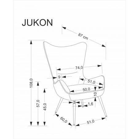 JUKON fotel wypoczynkowy kremowy (1p1szt)