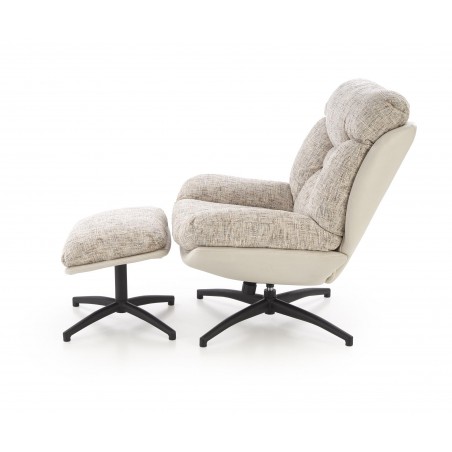 KRONOS fotel z podnóżkiem, beżowy / wielobarwny (1p1szt)