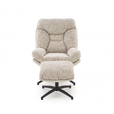 KRONOS fotel z podnóżkiem, beżowy / wielobarwny (1p1szt)