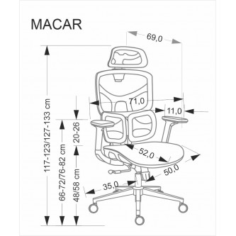 MACAR fotel gabinetowy, czarny (1p1szt)
