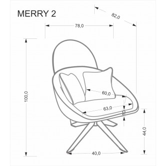 MERRY 2 fotel wypoczynkowy z funkcją obracania, kremowy (1p1szt)
