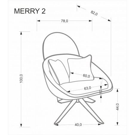 MERRY 2 fotel wypoczynkowy z funkcją obracania, kremowy (1p1szt)