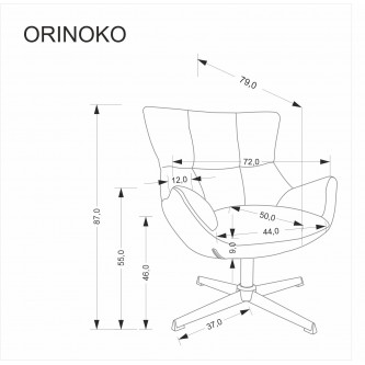 ORINOKO fotel wypoczynkowy popielaty (1p1szt)