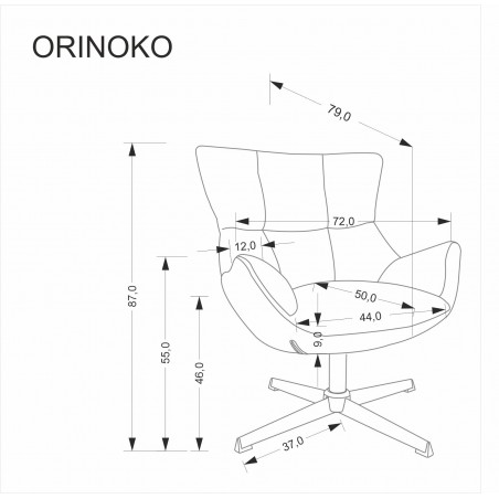 ORINOKO fotel wypoczynkowy popielaty (1p1szt)