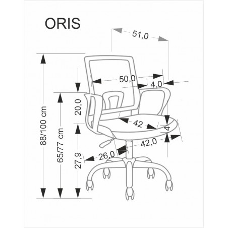 ORIS fotel obrotowy, wielokolorowy