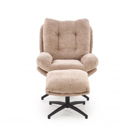 PESTO fotel z podnóżkiem / funkcja kołyski, beżowy