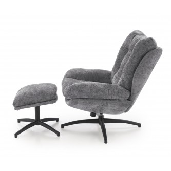 PESTO fotel z podnóżkiem / funkcja kołyski, popielaty