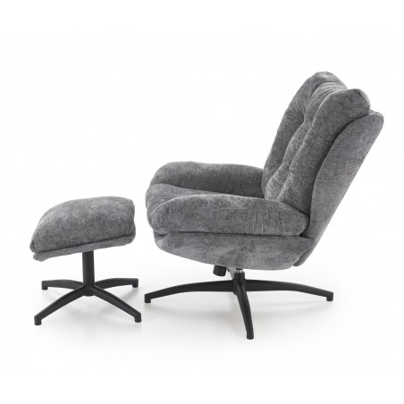 PESTO fotel z podnóżkiem / funkcja kołyski, popielaty