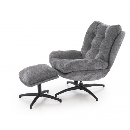 PESTO fotel z podnóżkiem / funkcja kołyski, popielaty