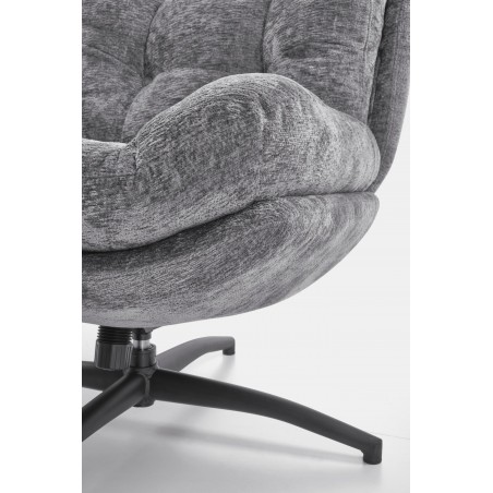 PESTO fotel z podnóżkiem / funkcja kołyski, popielaty