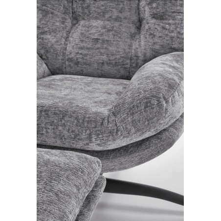 PESTO fotel z podnóżkiem / funkcja kołyski, popielaty