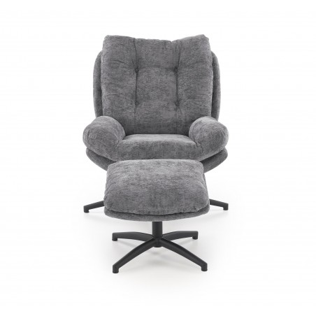 PESTO fotel z podnóżkiem / funkcja kołyski, popielaty