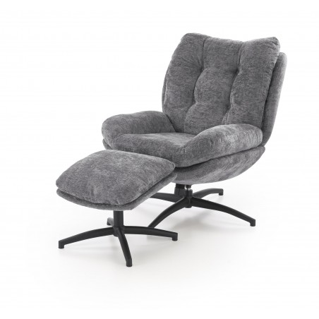 PESTO fotel z podnóżkiem / funkcja kołyski, popielaty
