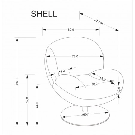 SHELL fotel wypoczynkowy, kremowy (1p1szt)