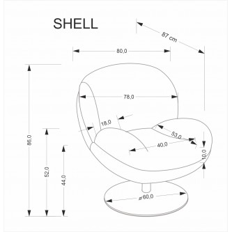 SHELL fotel wypoczynkowy, popielaty (1p1szt)