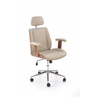 TIMBER fotel gabinetowy orzechowy/beżowy