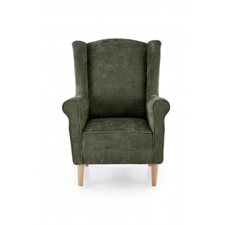 HERMES fotel wypoczynkowy, oliwkowy (tkanina MARKOS 14-12)