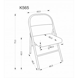 K565 krzesło składane, czarny (1p6szt)