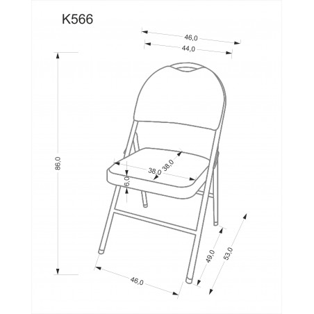 K566 krzesło składane, czarny (1p6szt)