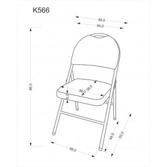 K566 krzesło składane, czarny / popiel (1p6szt)