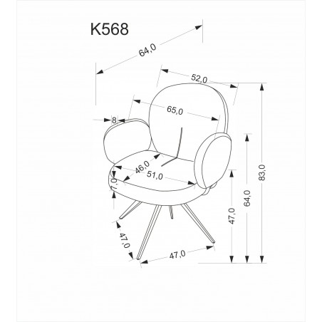 K568 krzesło cynamonowy (2p2szt)