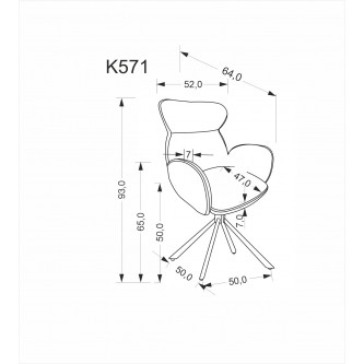 K571 krzesło popielaty (1p2 szt)