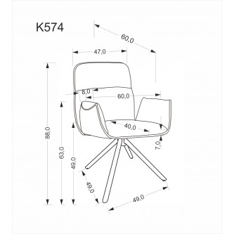 K574 krzesło ciemny beżowy (1p2szt)