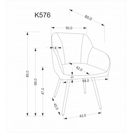 K576 krzesło oliwkowy (1p2 szt)