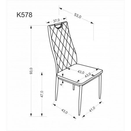 K578 krzesło popielaty / srebrny (1p4szt)