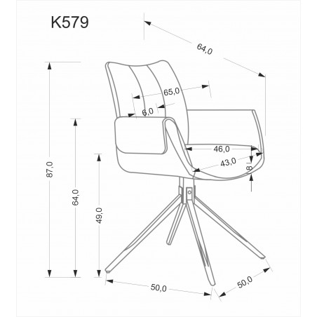 K579 krzesło brązowy (1p2szt)