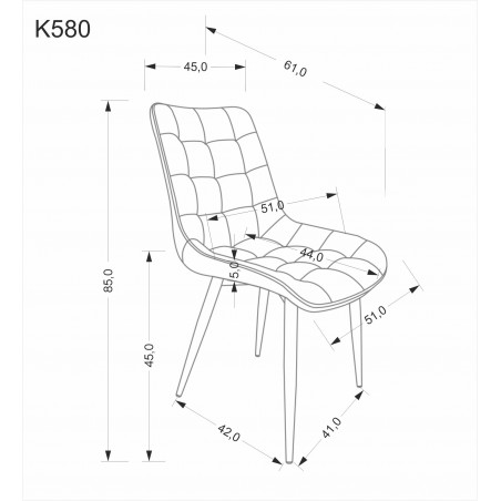 K580 krzesło, czarny (1p4szt)