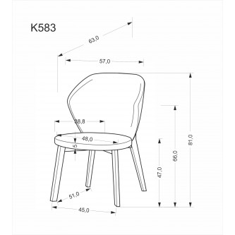 K583 krzesło, orzechowy / brązowy / beżowy (1p2szt)