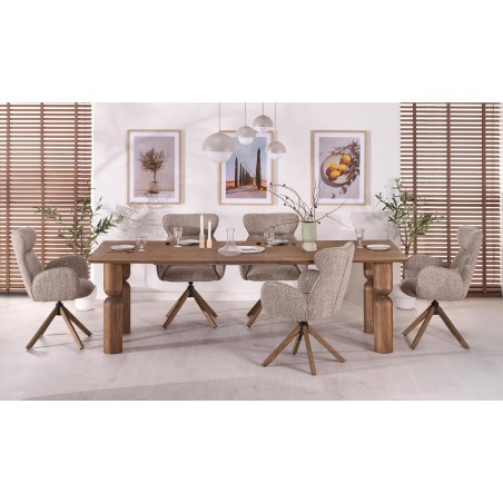 K585 krzesło ciemny beżowy / dąb naturalny (1p2szt)