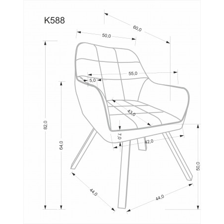K588 krzesło popielaty (1p2szt)