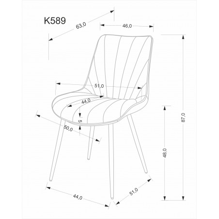K589 krzesło, popielaty