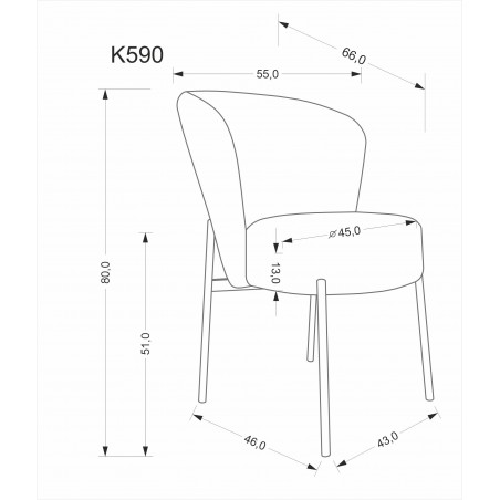 K590 krzesło popielaty (1p2szt)