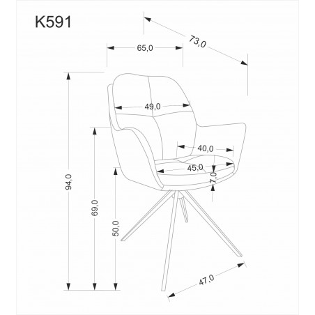 K591 krzesło jasny popiel (1p2szt)