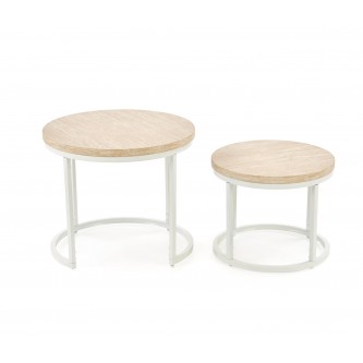 OREO zestaw dwóch ław, trawertyn / biały  (1p1szt)