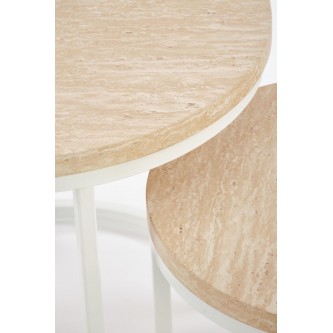 OREO zestaw dwóch ław, trawertyn / biały  (1p1szt)