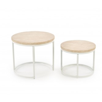 OREO zestaw dwóch ław, trawertyn / biały  (1p1szt)