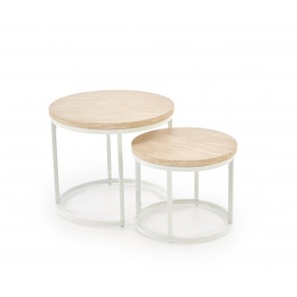 OREO zestaw dwóch ław, trawertyn / biały  (1p1szt)