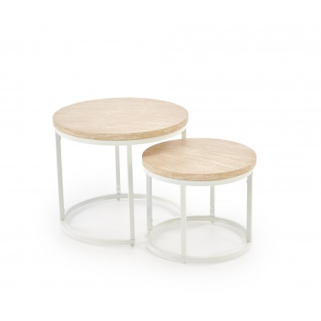 OREO zestaw dwóch ław, trawertyn / biały  (1p1szt)