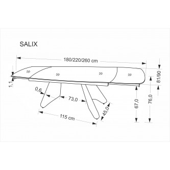 SALIX stół rozkładany, trawertyn / kaszmir (2p1szt)