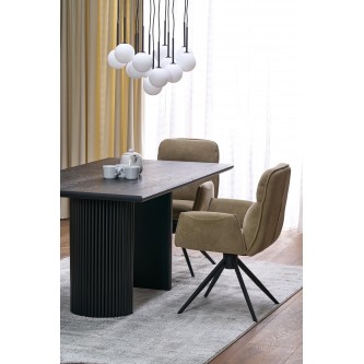 BOLERO stół rozkładany 160-250x90x78 cm dąb naturalny/czarny (3p1szt)