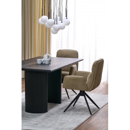 BOLERO stół rozkładany 160-250x90x78 cm dąb naturalny/czarny (3p1szt)