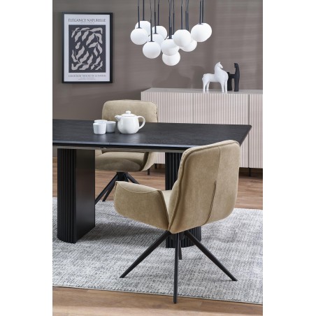 BOLERO stół rozkładany 160-250x90x78 cm dąb naturalny/czarny (3p1szt)